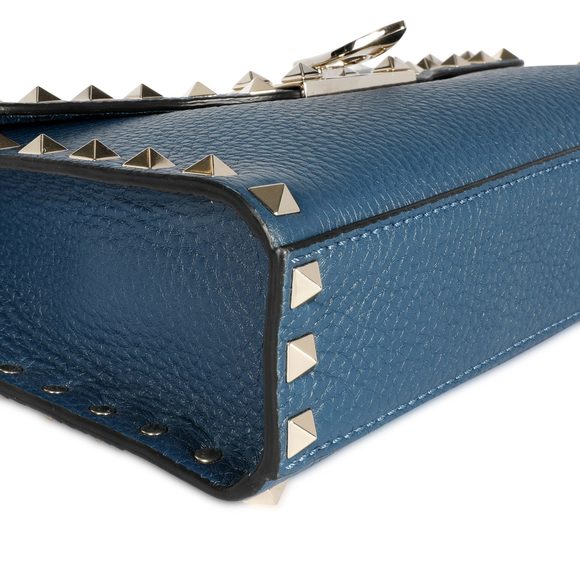 Valentino Navy Grainy Calfskin Rockstud Medium Crossbody Bag - Picture 6 of 7